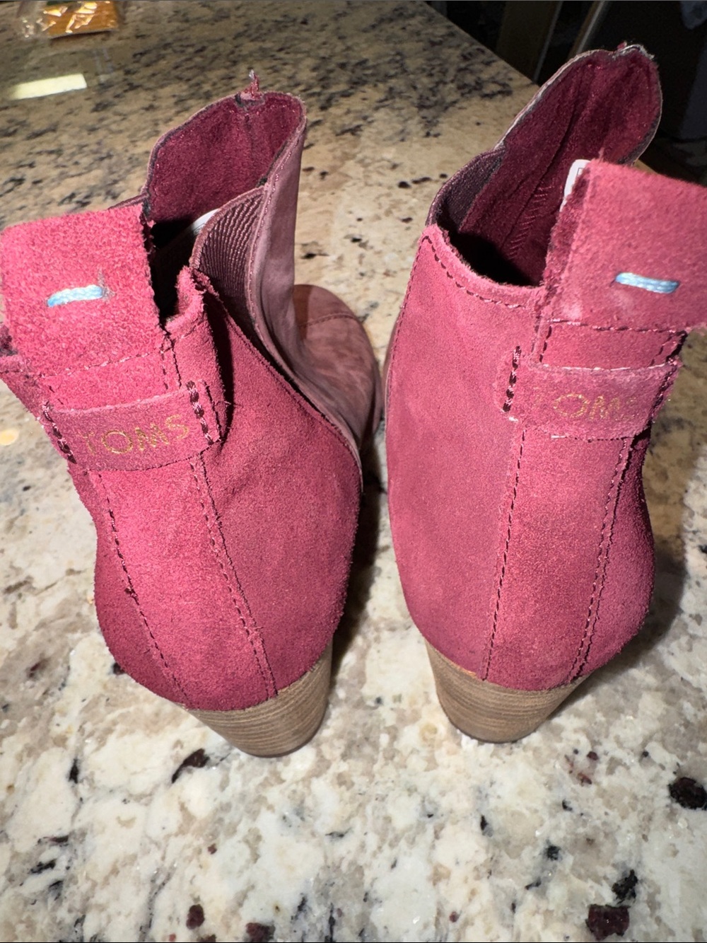 Tom’s Women's Suede Wedge Ankle Bootie - Wine Color - Picture 4 of 10